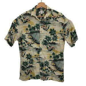 Vintage Pierre Cardin Hawaiian Shirt Men’s M Short Sleeve Rayon Korea